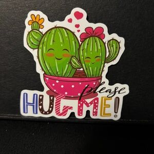 PLEASE HUG ME CATCUS STICKER